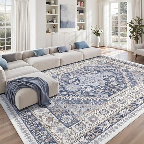 zesthome 8x10 Area Rugs for Living Room,Large Washable Rug,Blue - Image 4