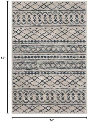 KUTA Boho 3x5 Rug for Entryway Washable Area Rug Light Brown Black - Image 2