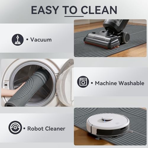 Kitchen Mats for Floor, Kitchen Rugs Non Slip, 17x59 Grey - Image 5