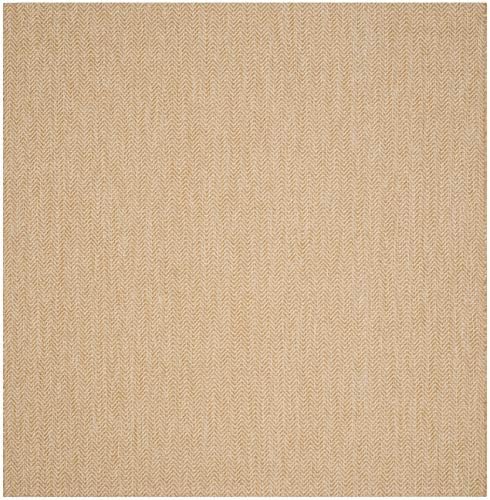 SAFAVIEH Courtyard Outdoor Square Rug 7'10", Natural & Cream CY8022-03012 - Image 3