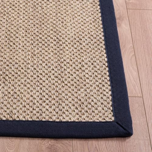 SAFAVIEH Natural Fiber Accent Rug 4x6, Sisal Textured Navy NF143N - Image 5
