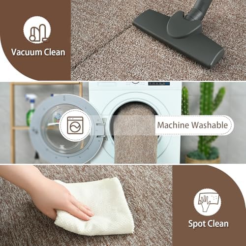 AROGAN Small Area Rugs for Bedroom, 2×4 Non Slip Runner Rug, Matte Brown - Image 4