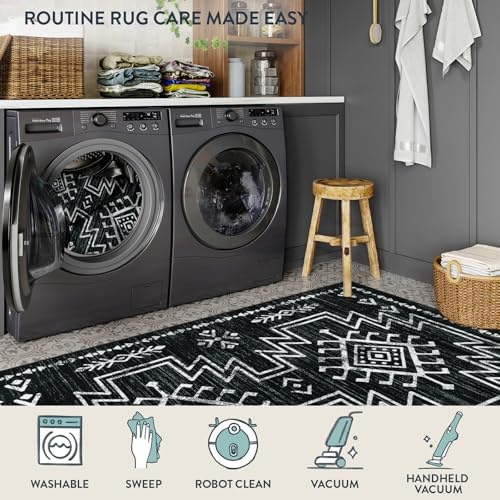 Lahome Black Runner Rug for Hallway Non Slip, 2.5x8 Western Entryway Rug - Image 4