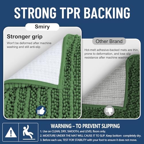 Smiry Bathroom Rugs 36X24, Extra Soft Rubber Backing Chenille Bath Mats - Image 3