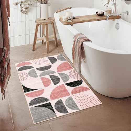 MUJOO Small Rug Washable,Boho 2x3 Area Rugs Non Slip Modern Abstract - Image 2