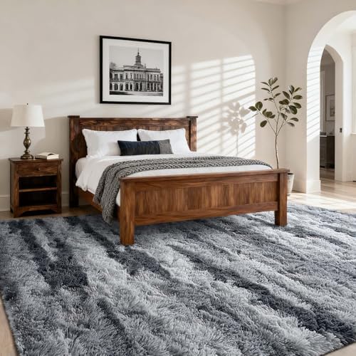 9x12 Ft Extra Large Shag Rugs for Living Room, Ultra Soft Fluffy Furry Area Rugs for Bedroom Indoor Floor, Aesthetic Carpet for Kids Home Decor (Grey) - Image 2