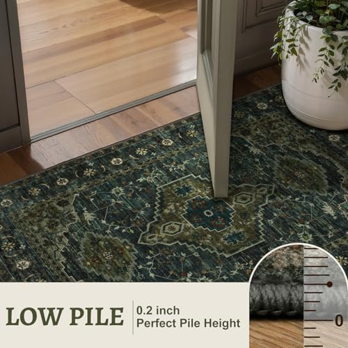Tangsoo Oriental 2.6x14 Washable Runner Rug for Hallway Non Slip Runner Rug - Image 4