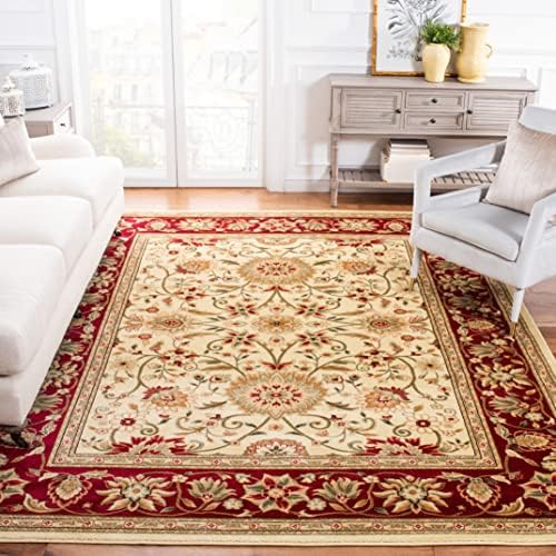 SAFAVIEH Lyndhurst Square Rug 8', Ivory & Red LNH212K by Unknown