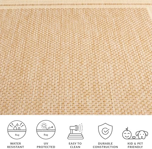SAFAVIEH Courtyard Outdoor Square Rug 7'10", Dark Beige CY8475-39321 - Image 3