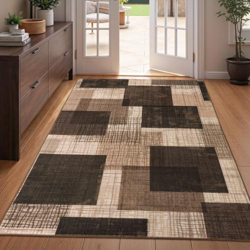 Washable 4x6 Entryway Rug, Area Rugs for Bedroom Kitchen, Chocolate by Ailyei