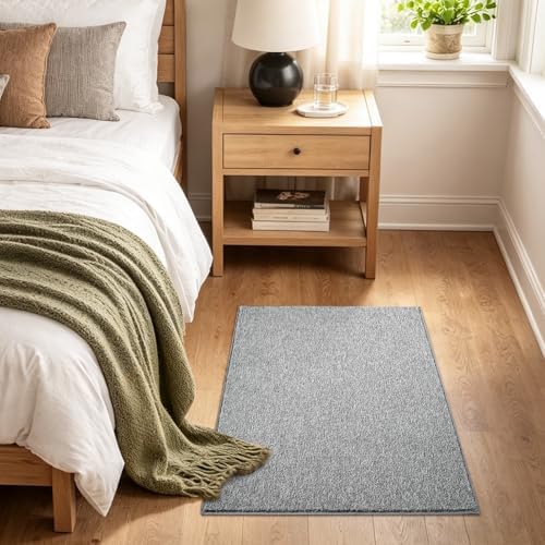 2x3 Grey Area Rug Washable Non-Slip Soft Thin for Entryway Front Door - Image 2