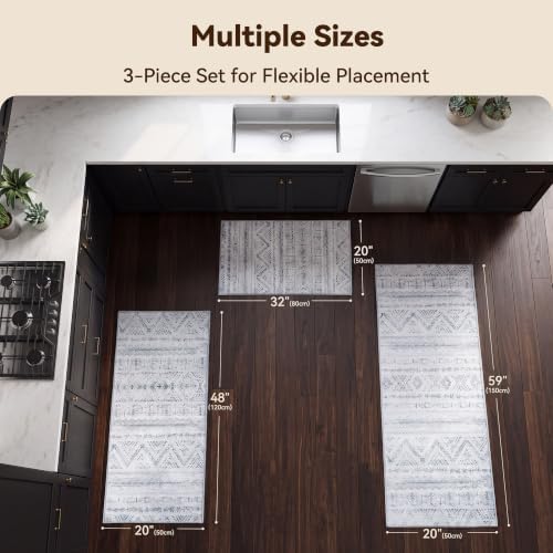GRANNY SAYS Boho Kitchen Rug Set of 3, Anti Fatigue Kitchen Mats Non Slip - Image 5