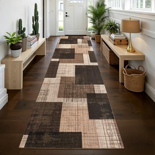Washable 4x10 Runner Rug for Hallway Kitchen Bedroom, Chocolate - Image 4