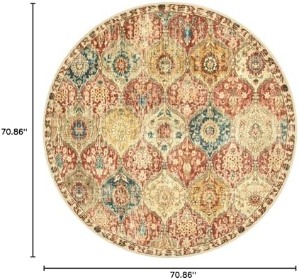 Lahome Moroccan Washable Round Area Rug, Soft Round Rugs 6ft Ultra-Thin - Image 2
