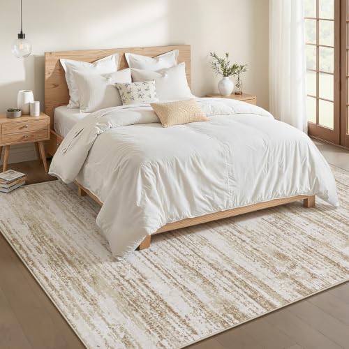 Area Rug 6x9 Living Room Rugs: Washable Modern Rug Non-Slip Soft Rugs Stain Resistant Printed Rug Indoor Carpet for Bedroom Kitchen Dining Room Nursery Home(Brown, 6'x9') - Image 2