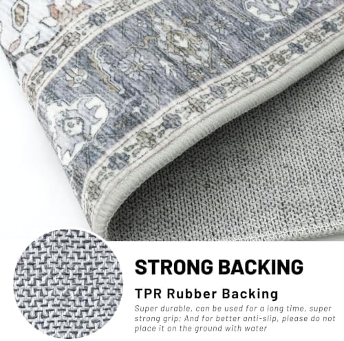 KUTA 8x10 Area Rugs for Living Room Washable Large Rug Grey Blue - Image 6