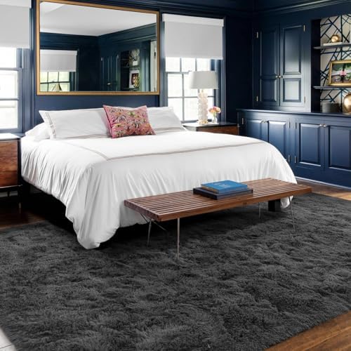 6x9 Ft Large Shag Rugs for Living Room Decor, Ultra Soft Fluffy Furry Area Rugs for Bedroom Indoor Floor, Aesthetic Carpet for Kids Home (Grey) - Image 3