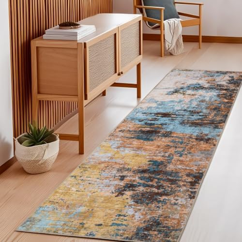 GarveeHome Washable Hallway Runner 2.5x10 Modern Kitchen Rug Yellow - Image 4