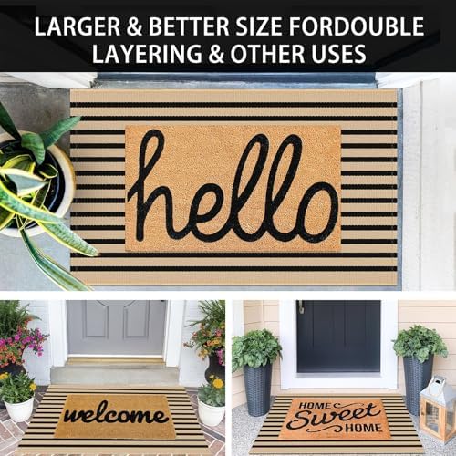 KOZYFLY Brown and Black Doormat 27.5x43 Inches Washable - Image 4