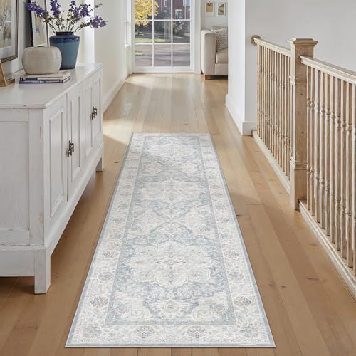 HUGEAR Blue 2x8 Runner Rug Washable Vintage Indoor Carpet - Image 2