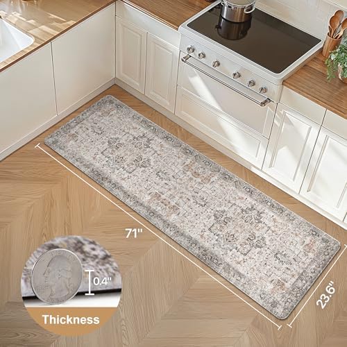 GENIMO Anti Fatigue Kitchen Mats for Floor 23"X71", Runner Rug,GrayTaupe - Image 2