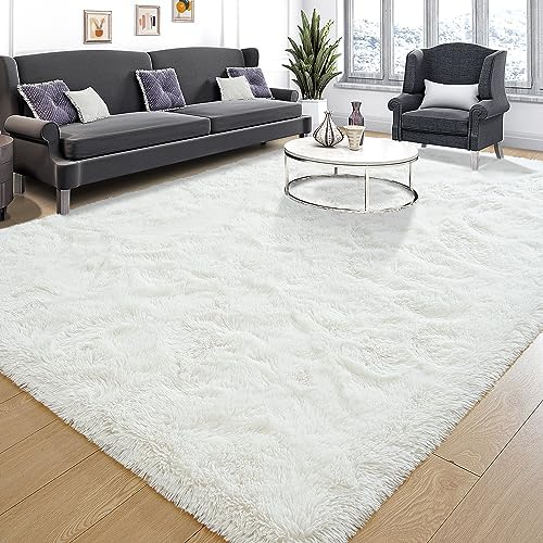 Tepook 5x8 Soft Fluffy Rug for Bedroom Fuzzy Cream Rugs for Living Room by Tepook