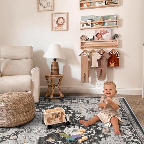 Large 9x12 Area Rug: Soft Non-Slip Rug Vintage Distressed Indoor Accent Rug - Image 5