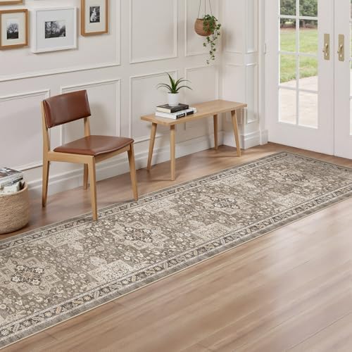 cotiled 2x6 Hallway Runner Rug for Entryway, Non-Slip Vintage, Brown - Image 2