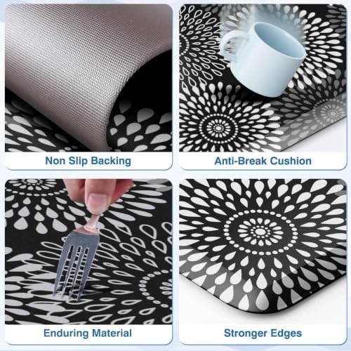 LuxStep Kitchen Mats for Floor,0.47 inch Thicker Cushioned Rug Anti-Fatigue Mats for Kitchen Decor Accessories,Waterproof Non-Slip Mats and Rugs Set for Office,Laundry 17.3"×29"+17.3"×47",Black - Image 5