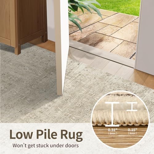 Rugxara Beige 10x14 Area Rugs for Living Room Bedroom Large Washable Rug - Image 6