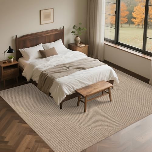 Easy Jute Rug for Pet Homes: 8x10 Outdoor Rug - Swirl Curved Pattern - Image 6