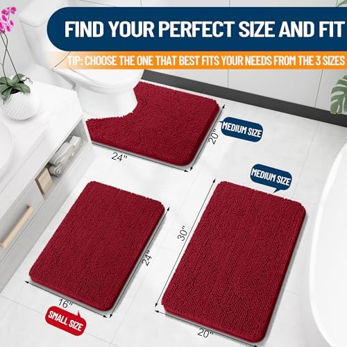 OLANLY Toilet Rugs U-Shaped 24x20, Soft Absorbent Chenille Contour Rugs - Image 2