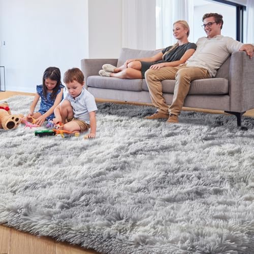 Abstract Shaggy Washable Area Rug 4x6 Plush Soft Fluffy Fuzzy Retro Carpet - Image 4