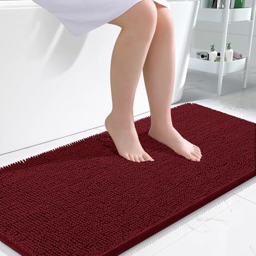 OLANLY Bathroom Runner Rugs 45x27, Extra Soft Absorbent Chenille Bath Rugs by OLANLY