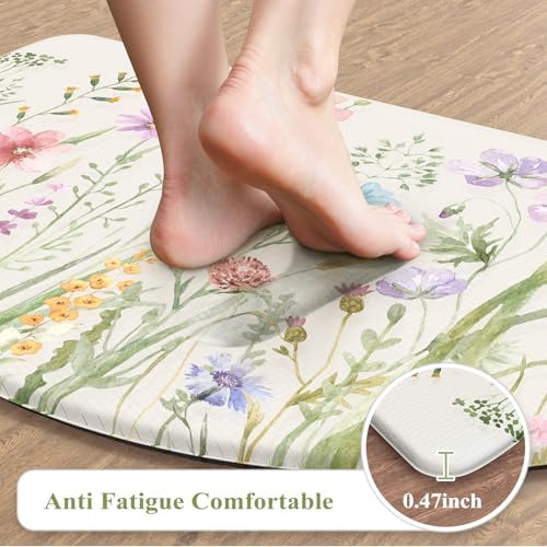 KIMODE Anti Fatigue Mat for Kitchen Floor, Half Circle Kitchen Floor Mats - Image 3
