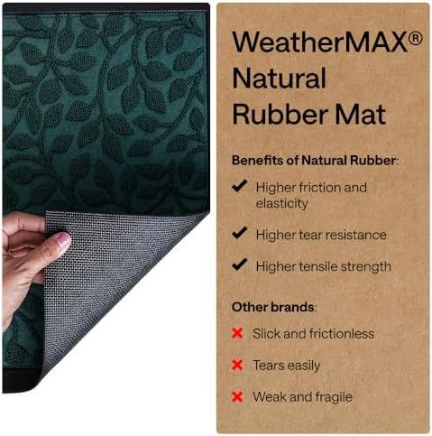 GORILLA GRIP WeatherMAX Door Mat, Indoor Outdoor, 72x24, Green Vine Leaves - Image 6