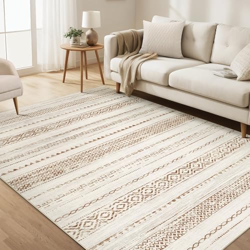 kakania Washable 5x7 Area Rug for Living Room: Boho Geometry Home Decor by kakania