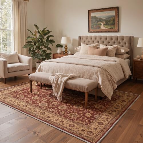 Bavni 8X10 Living Room Area Rug, Boho OrientalFloral Washable Non Slip - Image 3