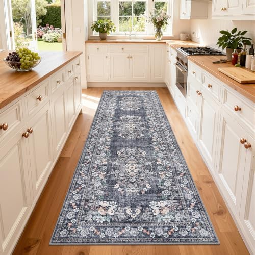 GarveeHome Runner Rug 2x8 for Hallway Beige Leaf Flower Throw Rug by GarveeHome