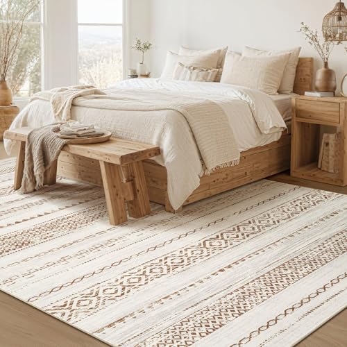 kakania Washable 5x7 Area Rug for Living Room: Boho Geometry Home Decor - Image 4
