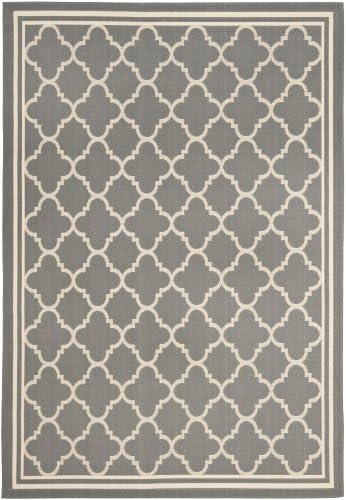 SAFAVIEH Washable Rug Outdoor Courtyard Collection - 4' x 5'7", Anthracite & Beige, Non-Shedding & Easy Cleaning, Ideal for Patio, Backyard, Mudroom (CY6918-246) - Image 2