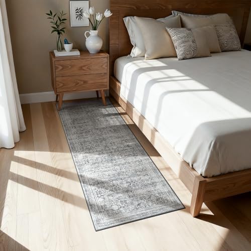 Lofus 2X6 Area Rugs for Hallways, Grey Washable Non-Slip Kitchen Runner Rug - Image 3