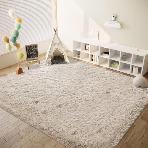 6x9 Area Rug for Living Room: Fluffy Shag Soft Washable Rugs Large Fuzzy Plush Indoor Carpet for Bedroom Nursery Playroom Kids Girls Boys Room (Camel, 6'x9') - Image 5