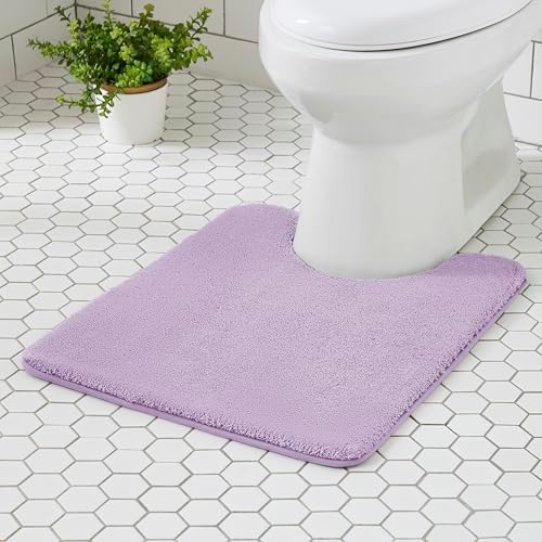 MINIDEAR Toilet Rugs 24x20 - U Shaped Purple Thick Memory Foam Contour Rugs,Ultra Soft & Plush Fluffy, Non-Slip, Quick Dry, Absorbent Washable Floor Microfiber Mat for Home Decor Accessories by MINIDEAR