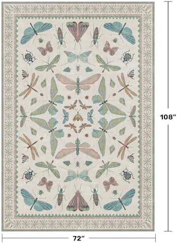 Hazo Haus Sage Green Rugs for Bedroom Under Bed - 6x9 Area Rug for Living Room, Dining Room, Kids Playroom, Fun Insect Cute Décor,Ultra Soft Non Slip Stain Resistant - Image 2