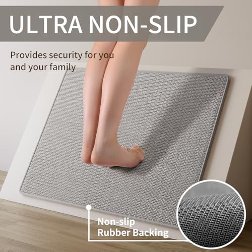 YDKGL Long Kitchen Runner Rugs Kitchen Mat Non Slip Washable Gray 17"x59" - Image 4