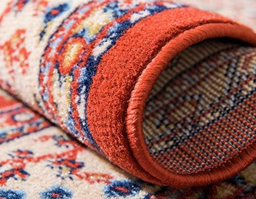 Unique Loom Reza Collection Traditional Persian Style Area Rug, 9 x 12 ft, Terracotta/Ivory - Image 6