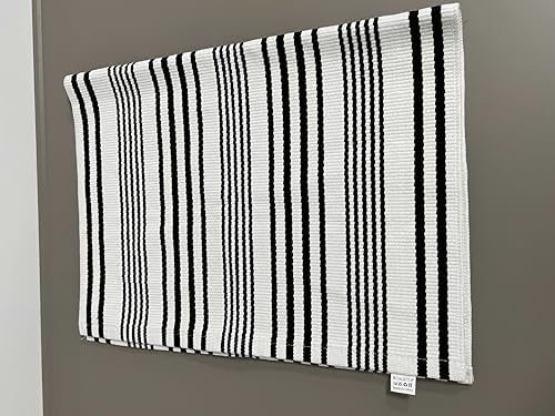 Fall Layered Doormat 27.5"x43.3",Black and White Striped Outdoor Rug - Image 6