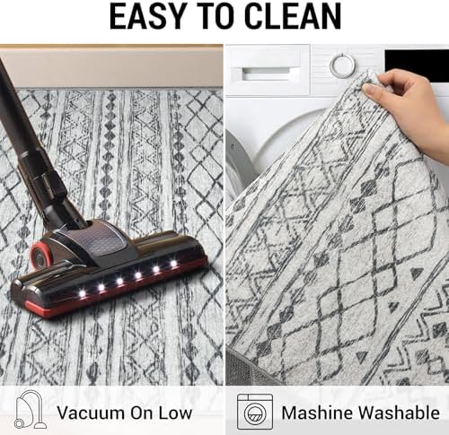 KUTA Extra Long Runners for Hallways 2.6x20ft Washable Grey Boho Runners - Image 5