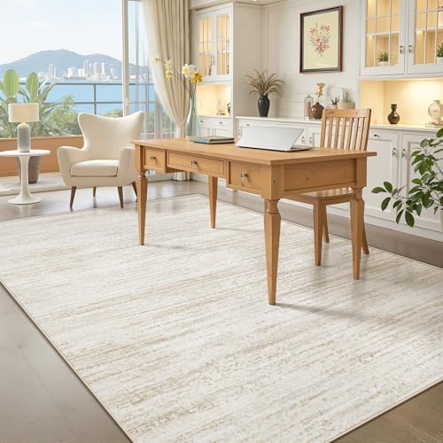 Area Rug 5x7 Living Room Rugs: Washable Modern Rug Non-Slip Soft Rugs Stain Resistant Printed Rug Indoor Carpet for Bedroom Kitchen Dining Room Nursery Home(Beige, 5'x7') - Image 3